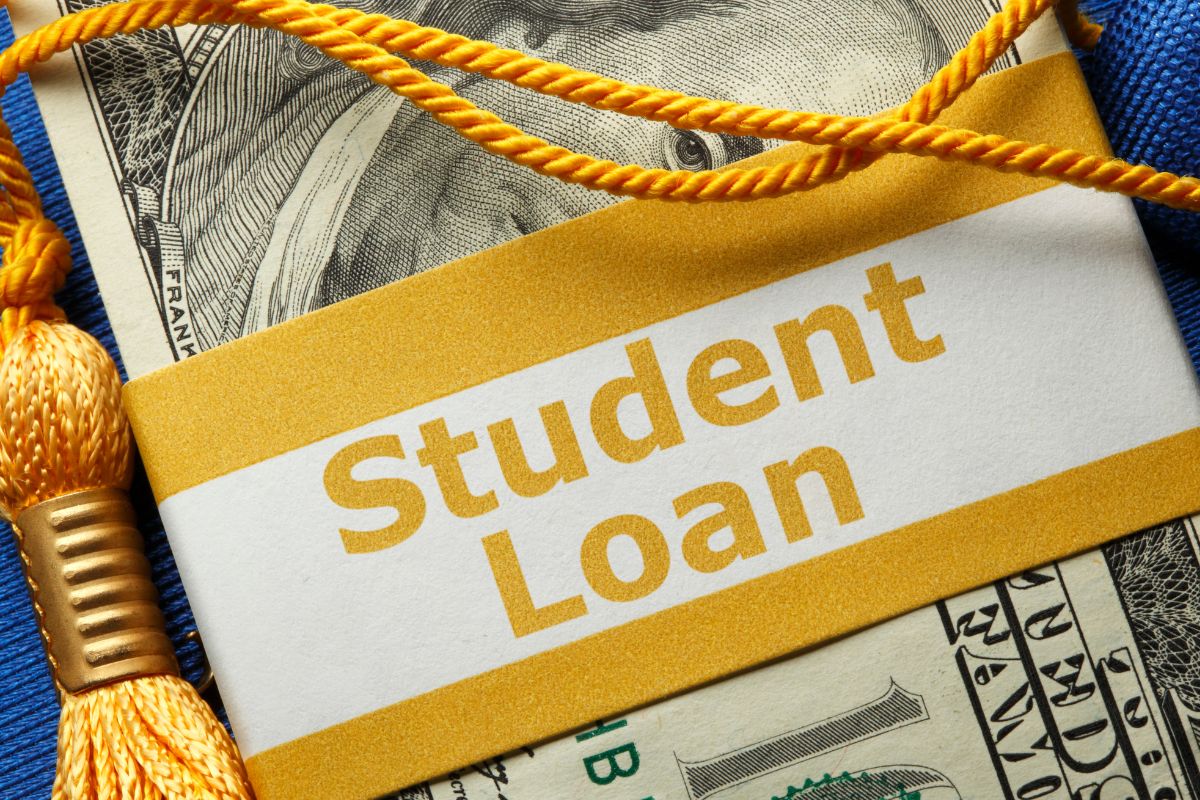 Photo of money for a student loan.