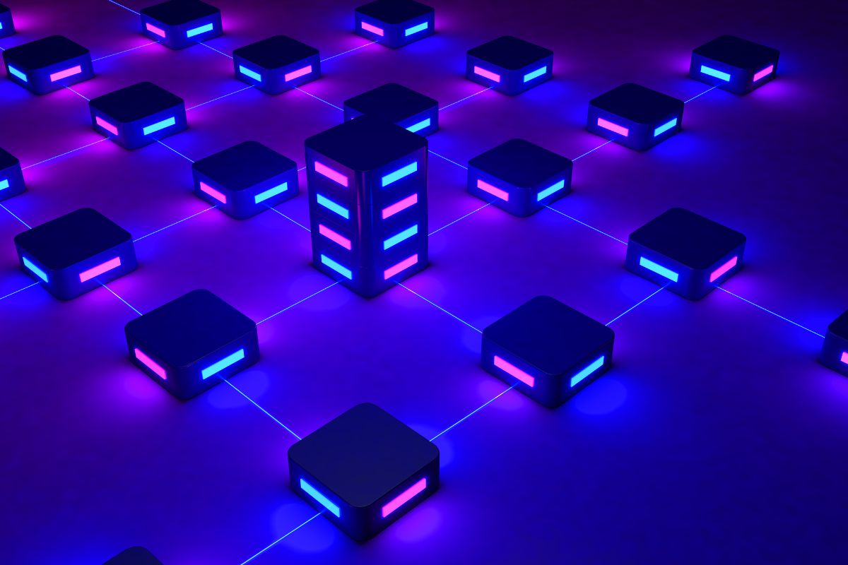 A picture of a blockchain network.