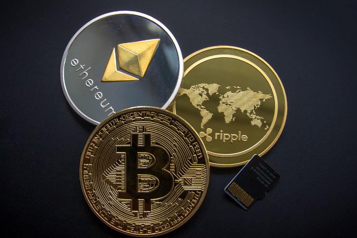 A picture of crypto tokens.