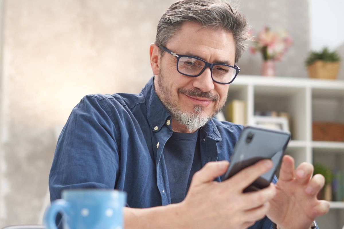 A picture of someone happy.