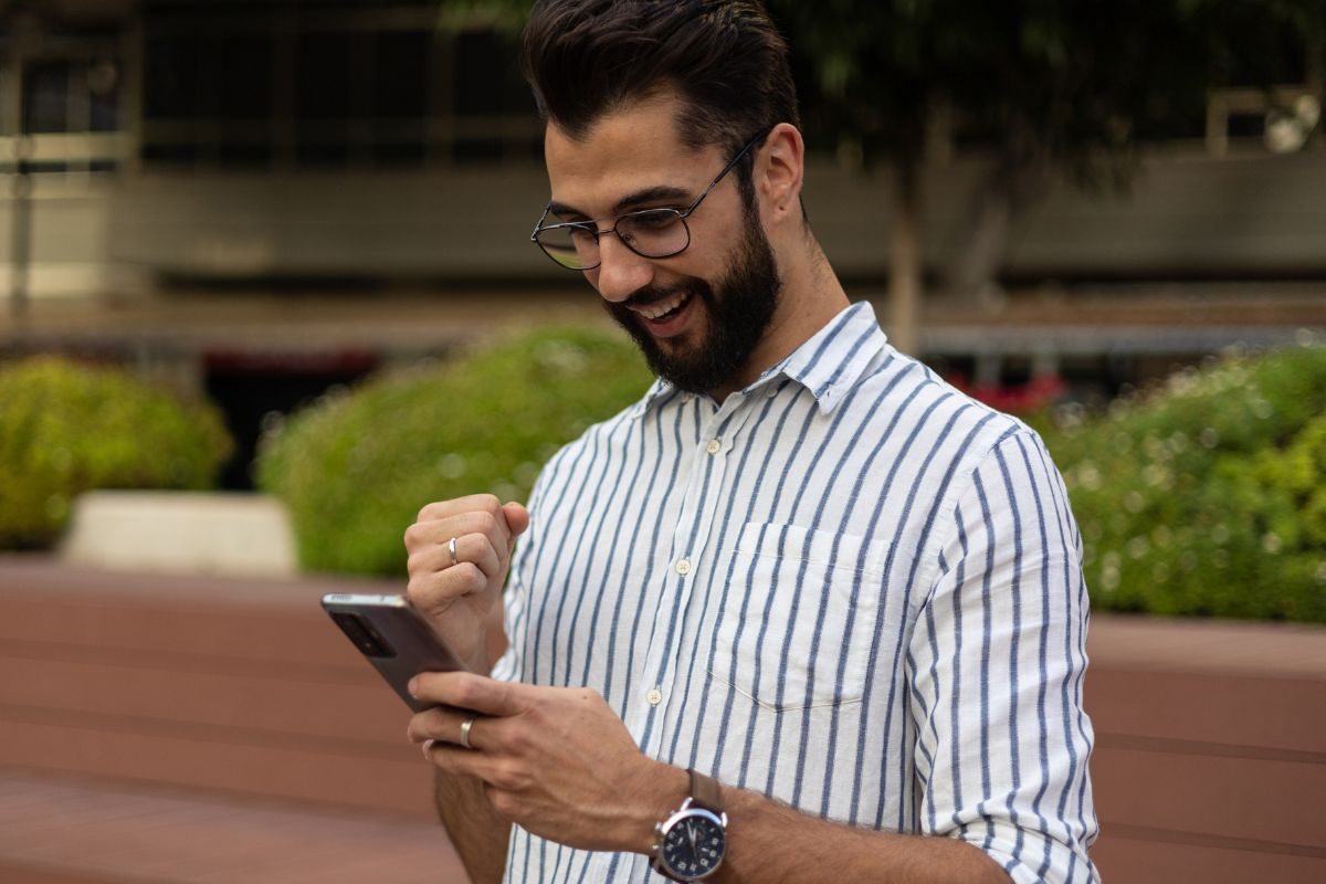 A picture of someone celebrating.