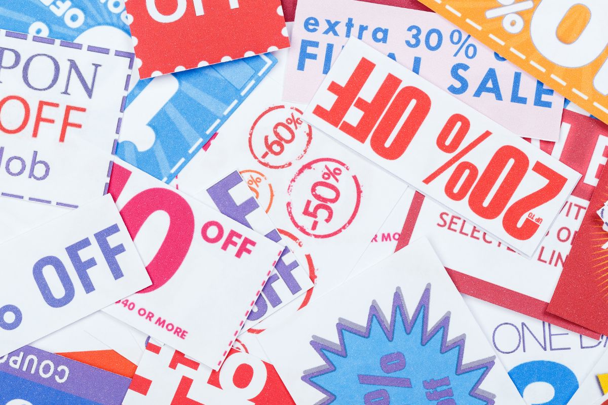 A picture of coupons.