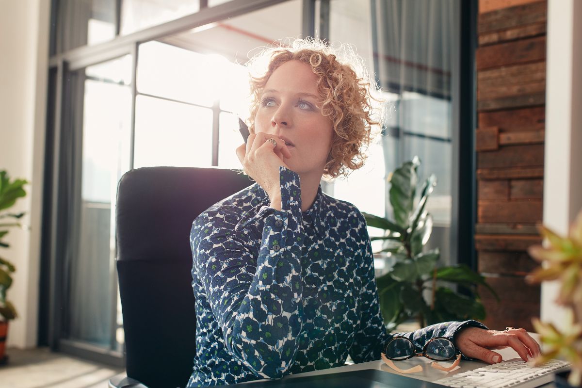 A picture of someone thinking.