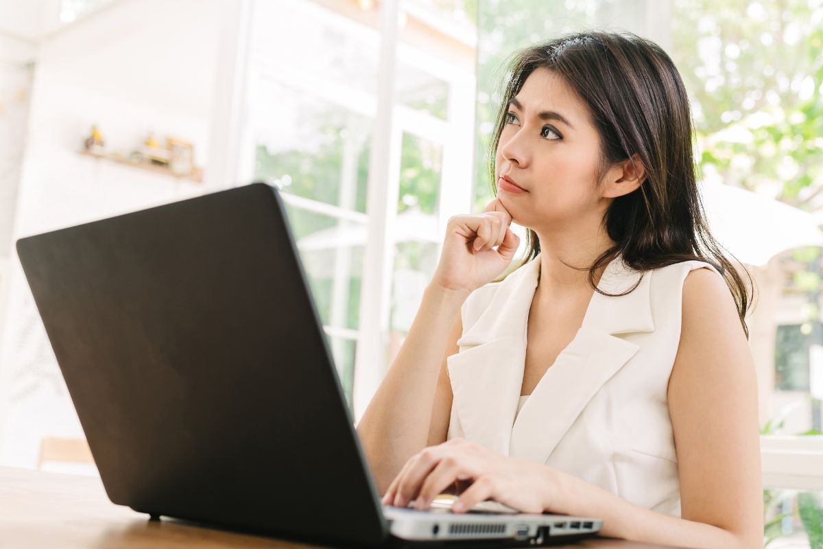 A picture of someone thinking.