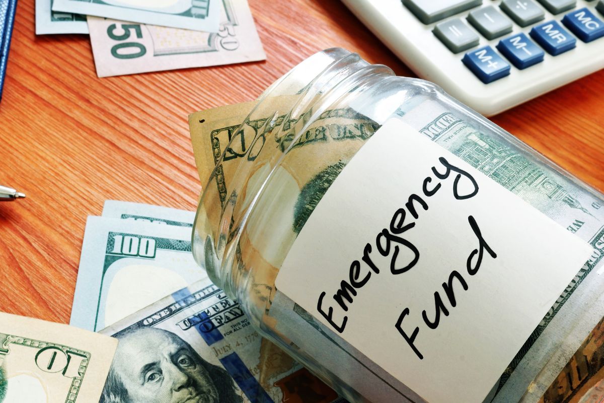 A picture of a full emergency fund jar.