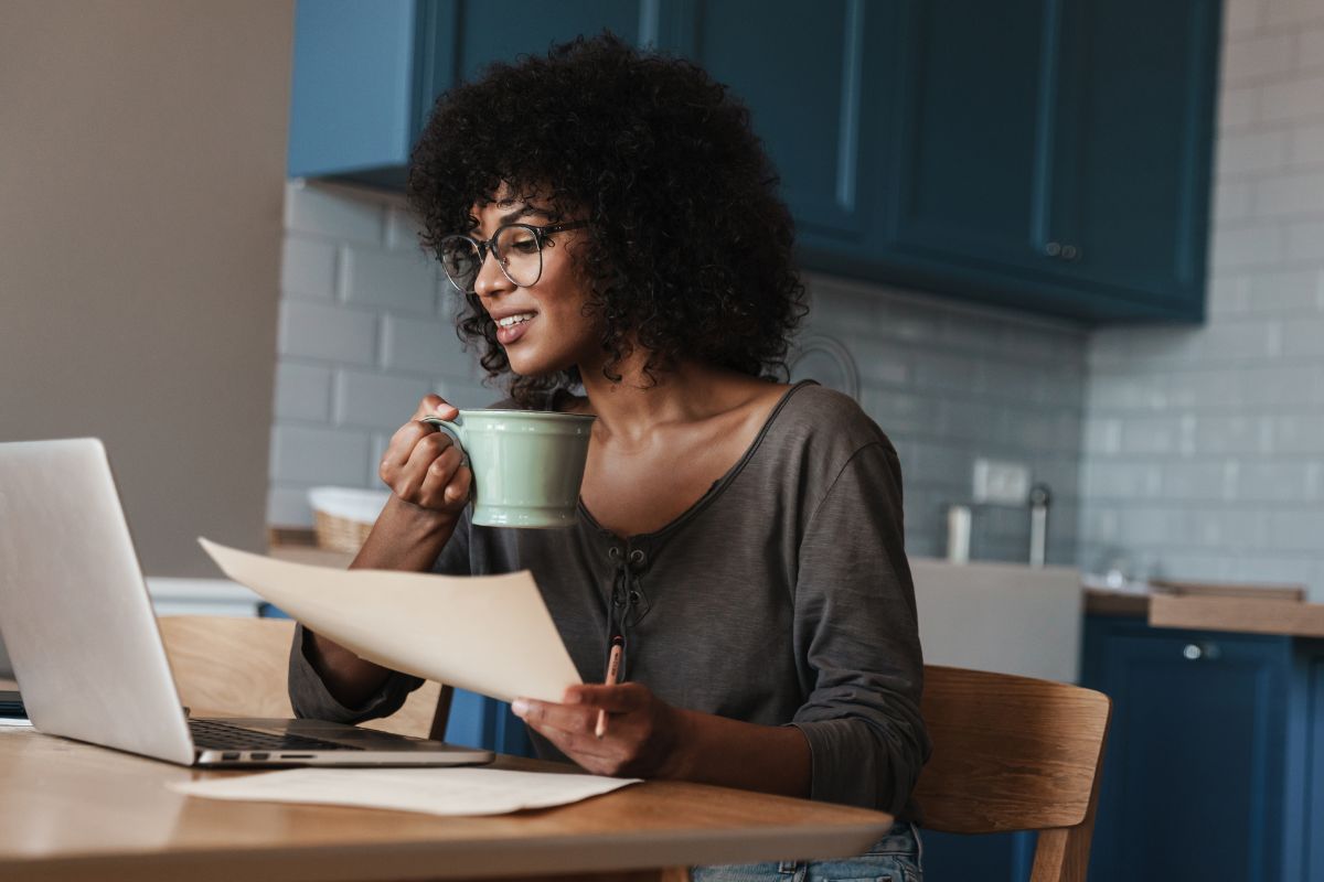 A picture of someone reviewing something.