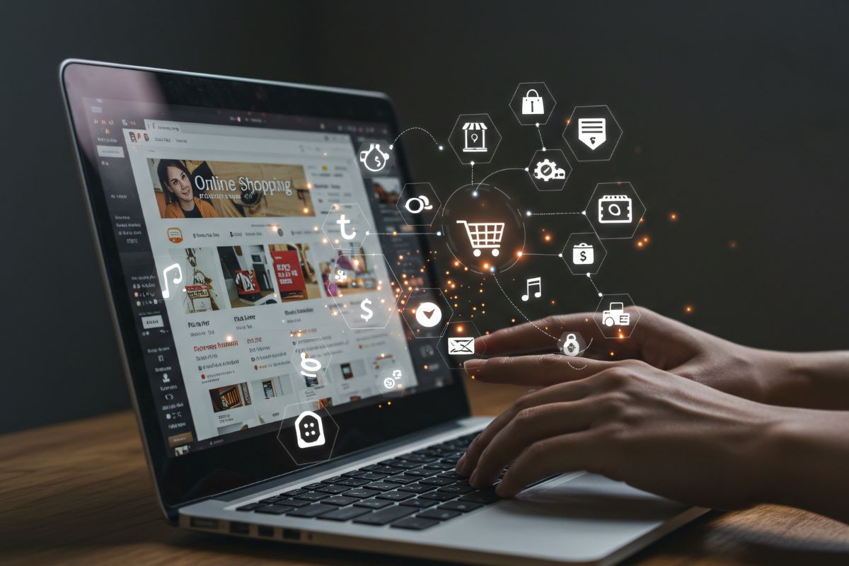 A picture of someone using social media.