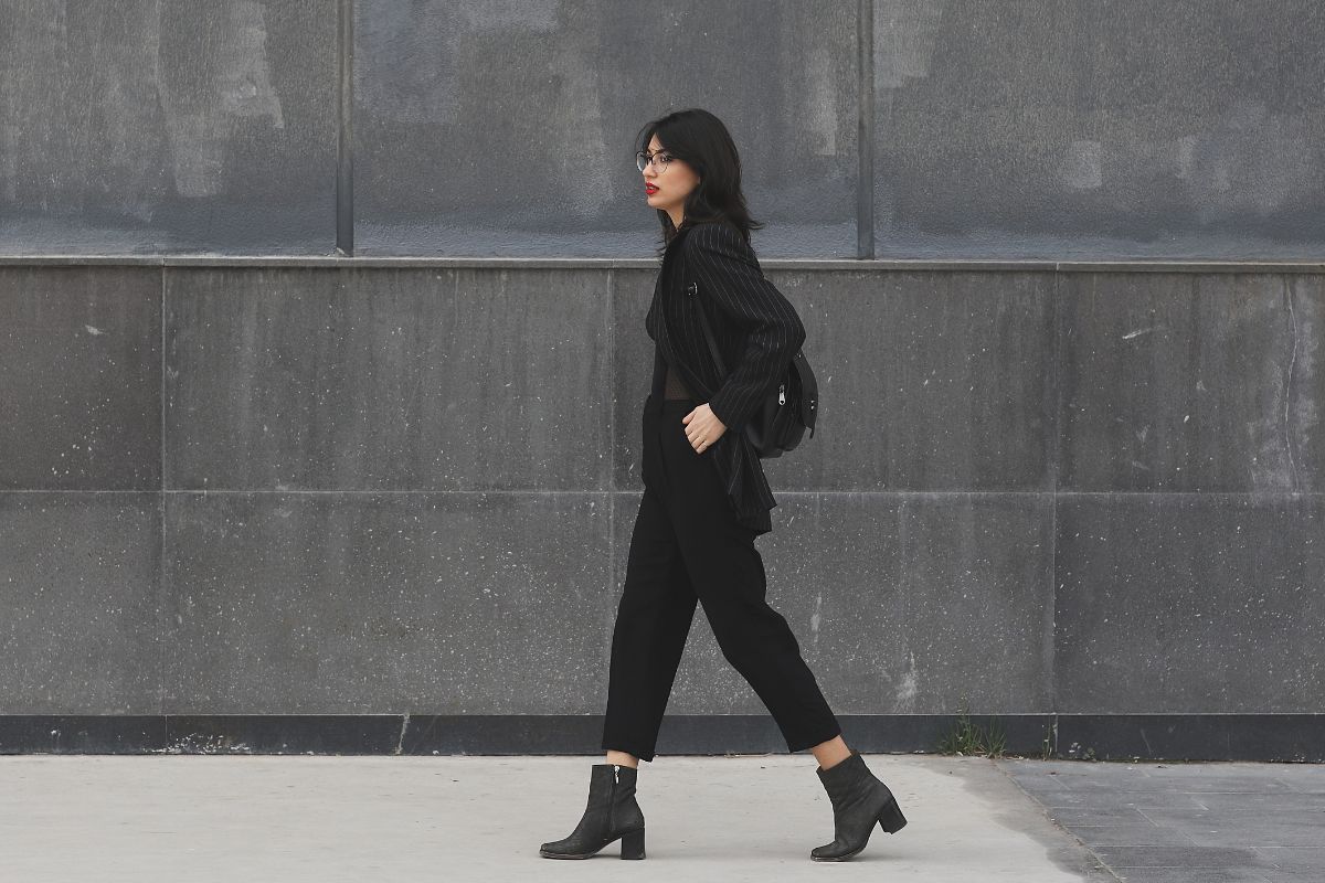 A picture of someone walking.