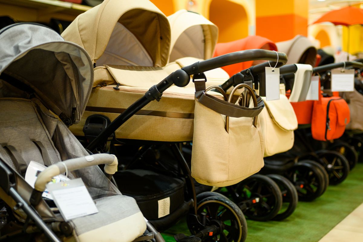 A picture of strollers.