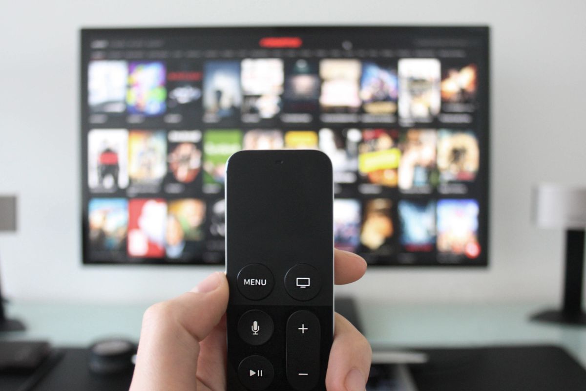 A picture of someone who will watch something.