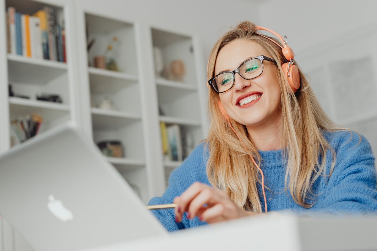 A picture of someone happy.