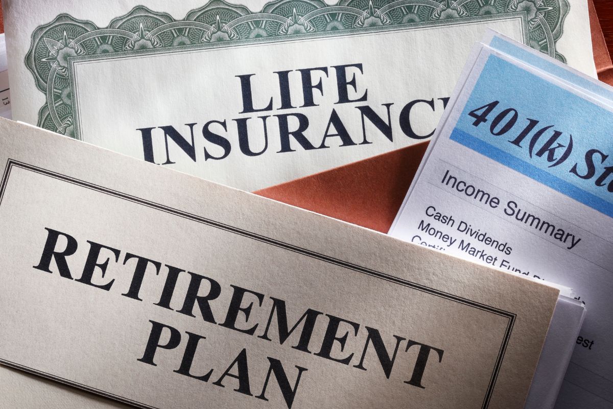 A picture of papers that you need for retirement.