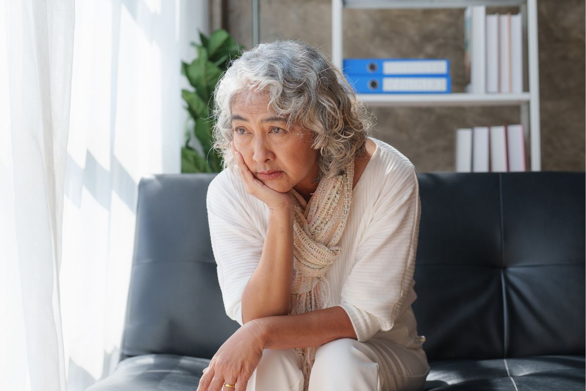 A picture of a senior citizen being left out.