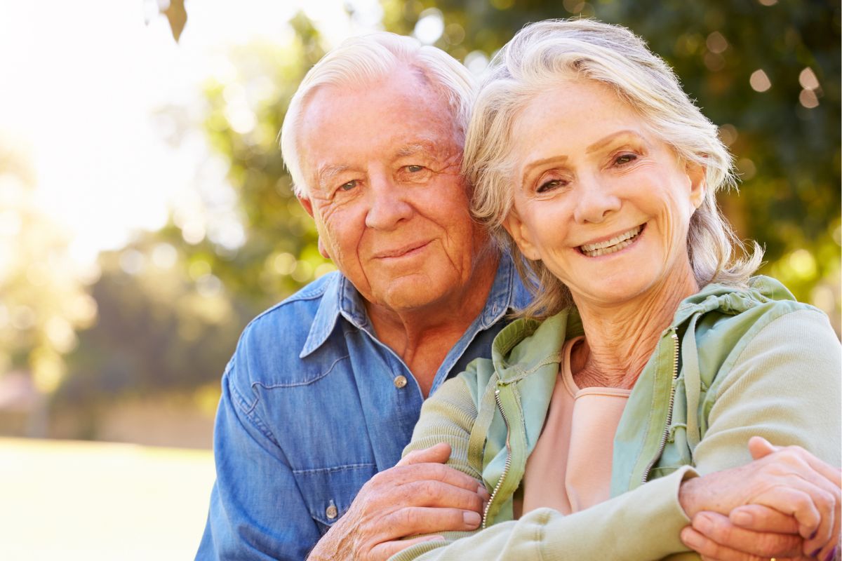 A picture of a married senior citizen.