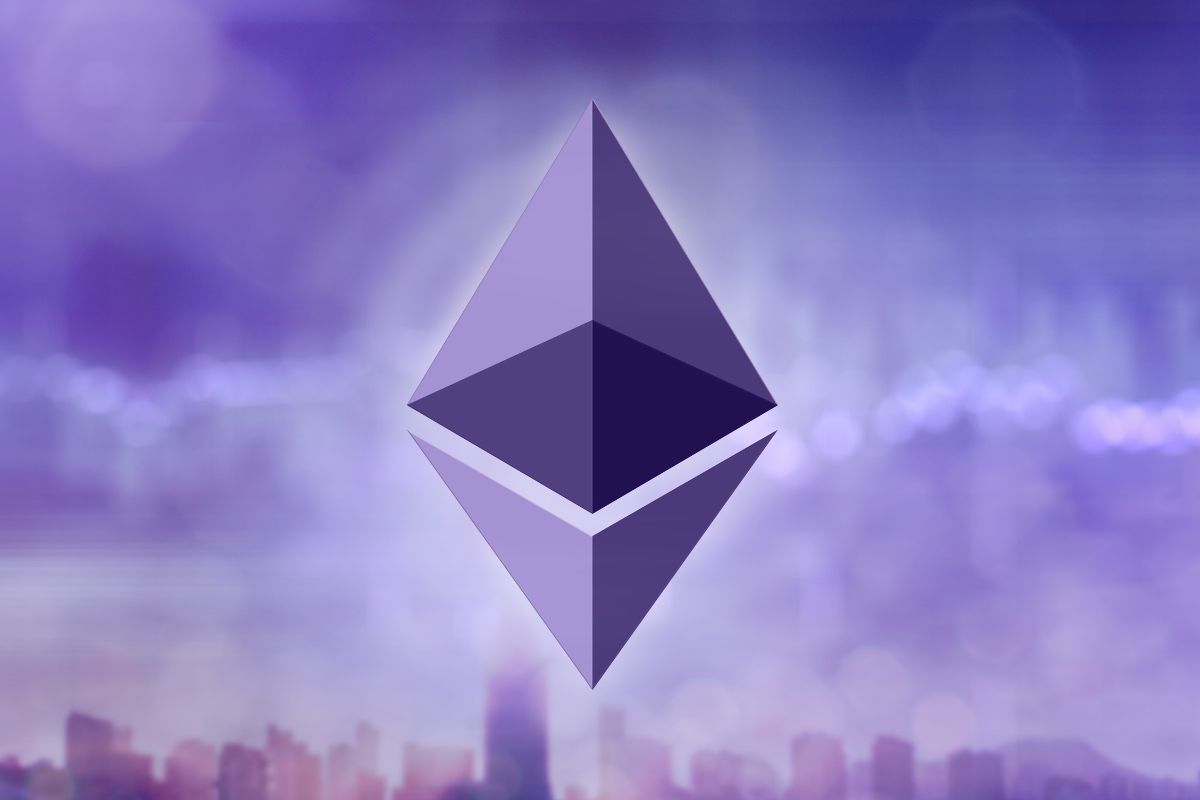 A picture of the Ethereum logo.