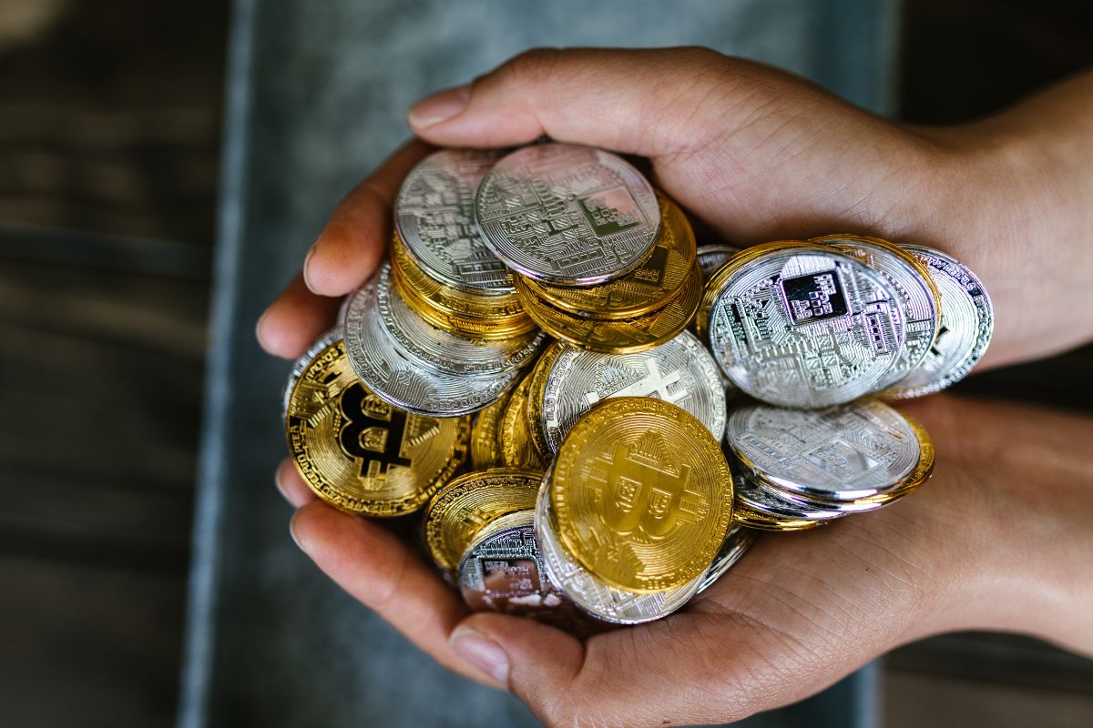 A picture of altcoin tokens.