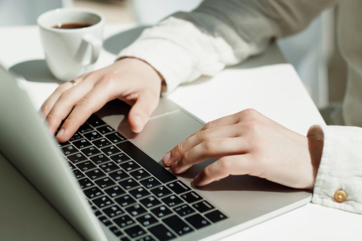 A picture of someone working.