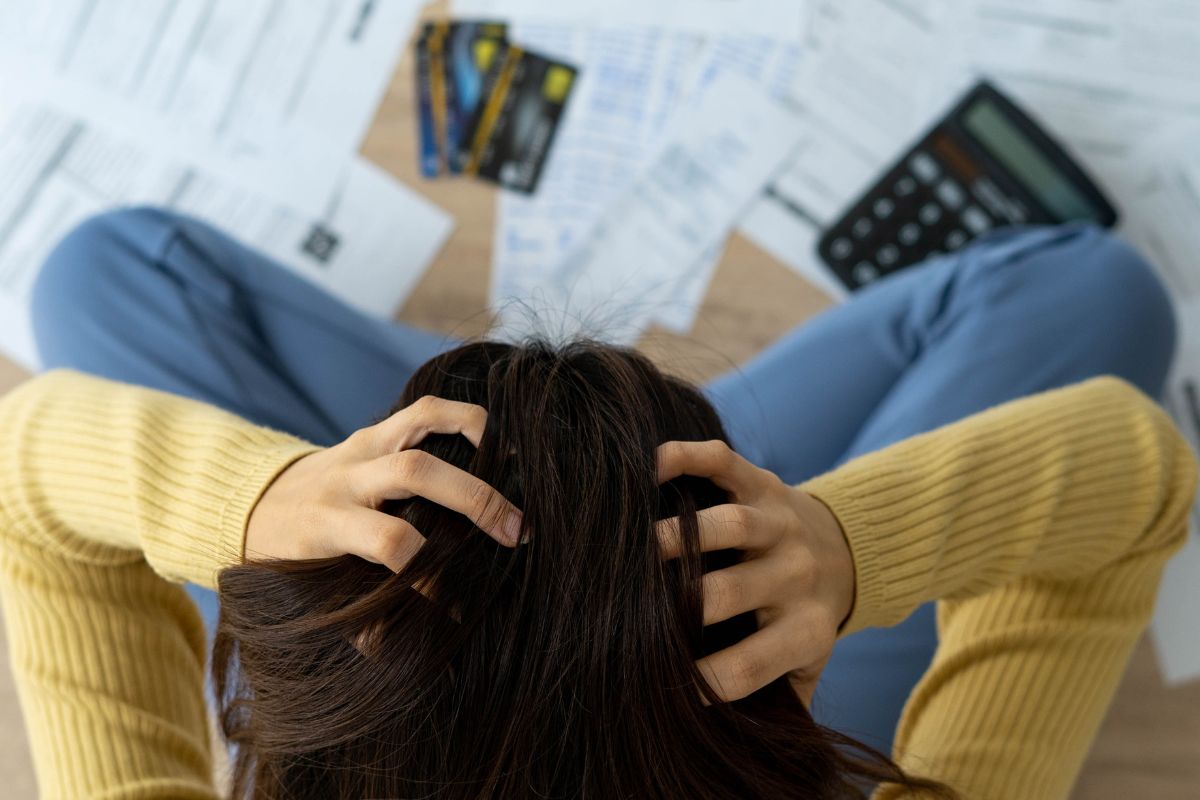 A picture of someone panicking.