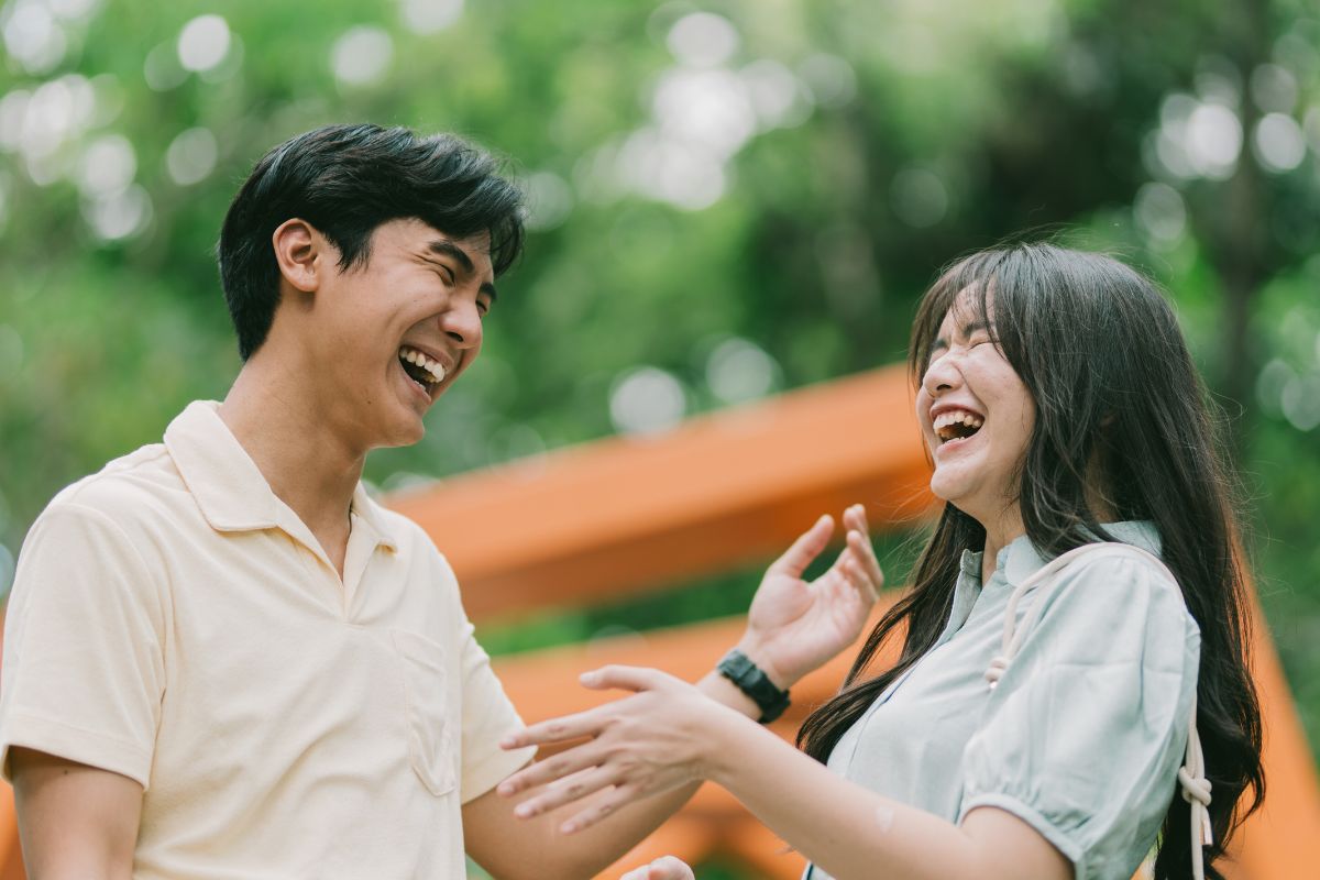 A picture of a happy couple.