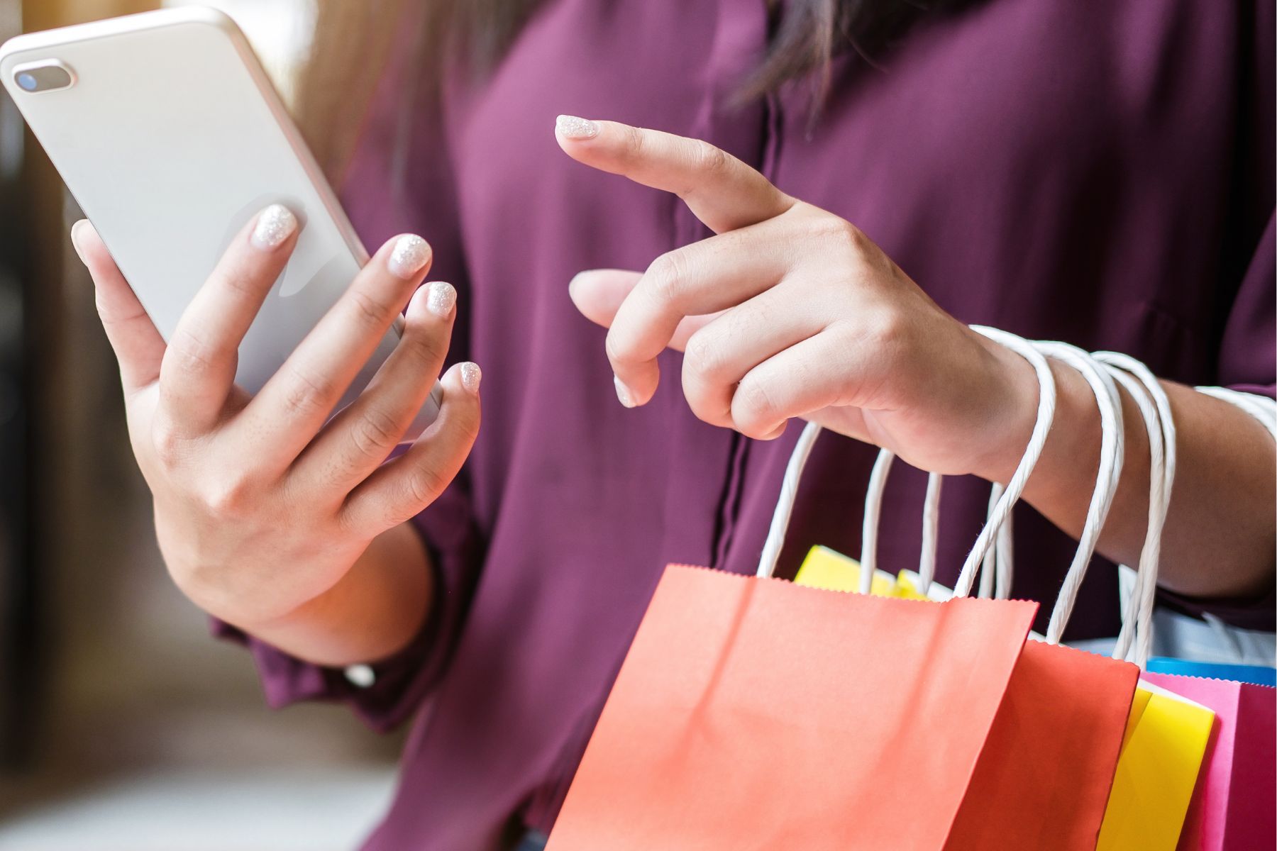A picture shows a woman shopping.