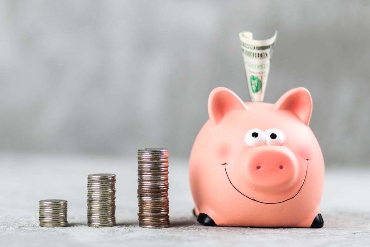 A picture tells about money savings.