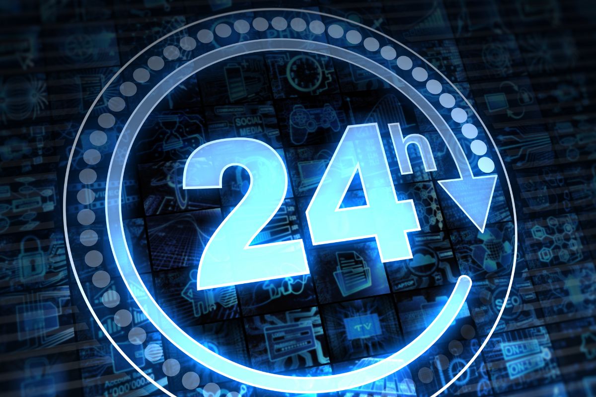 A picture shows a 24-hour icon.