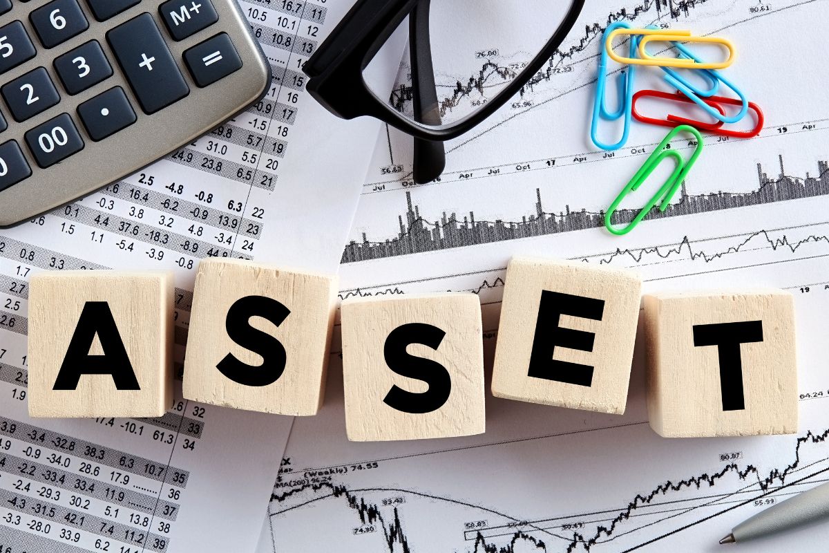 An image is about an asset wording on wooden cubes.