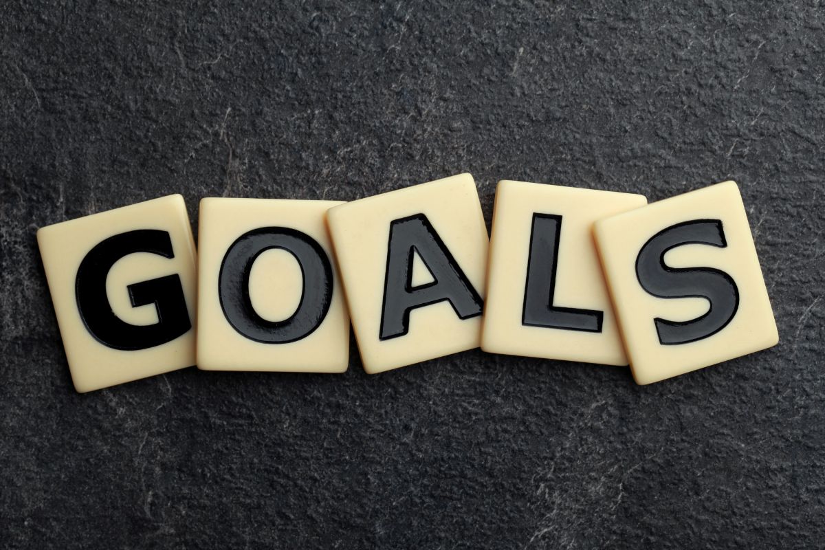 An image shows the word goals.