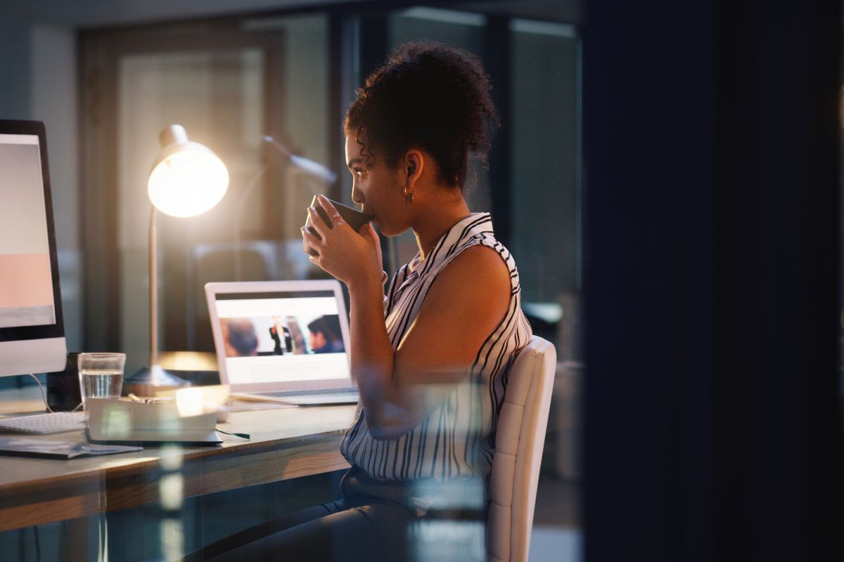 A picture of a side hustler.