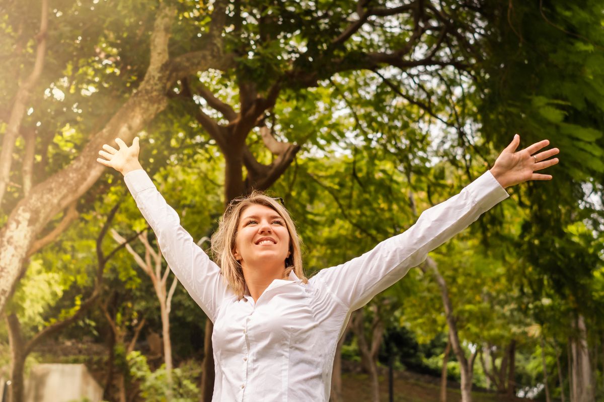 A picture of someone feeling free.