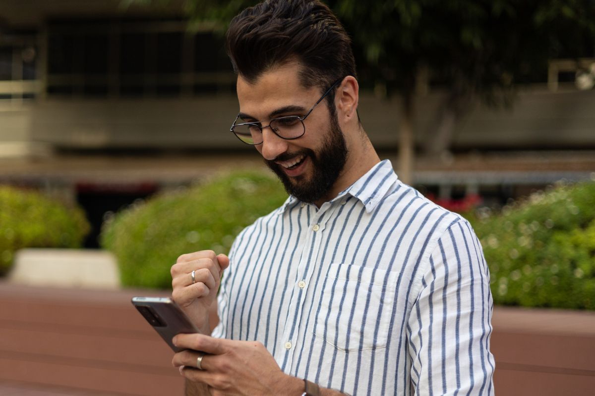 A picture of someone celebrating.