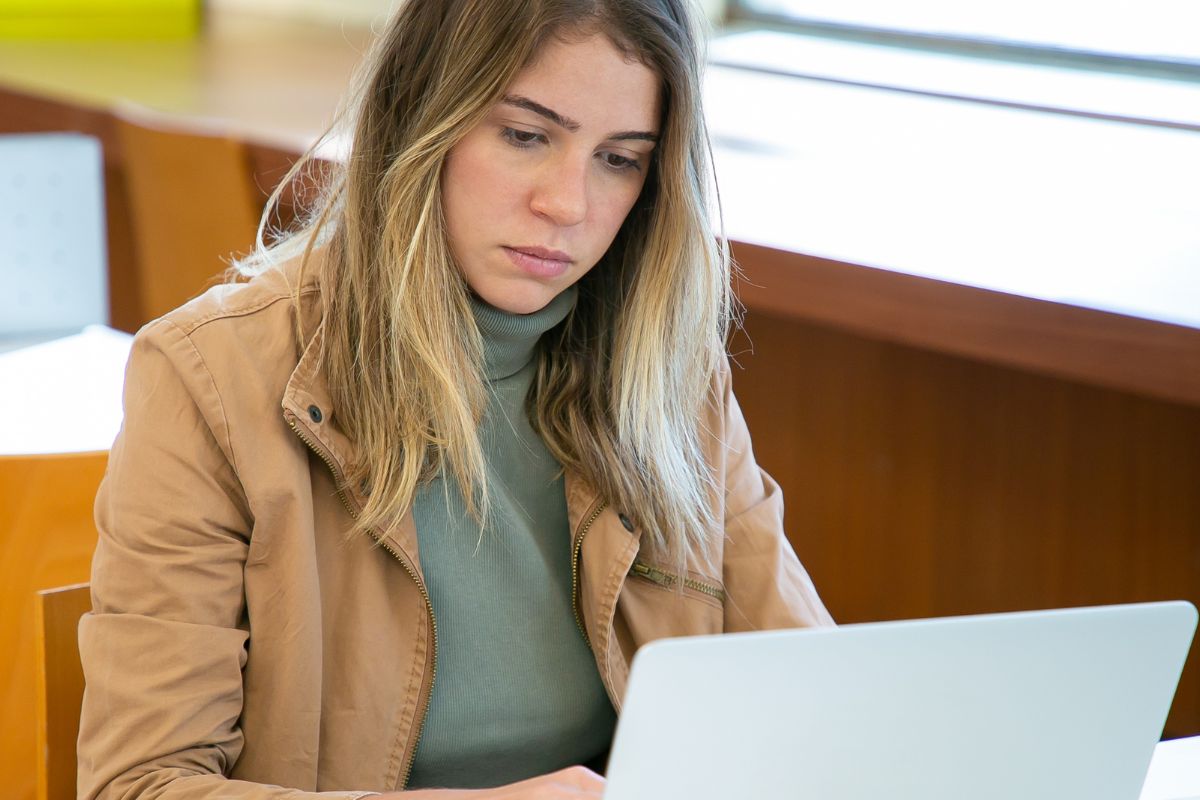 A picture of someone researching.