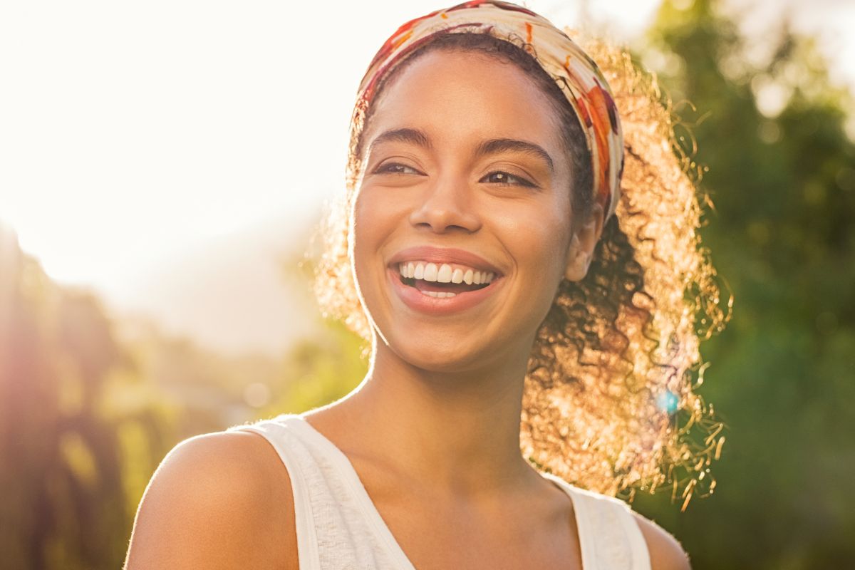 A picture of woman smiling.