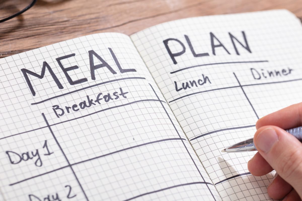 A picture of a meal plan.