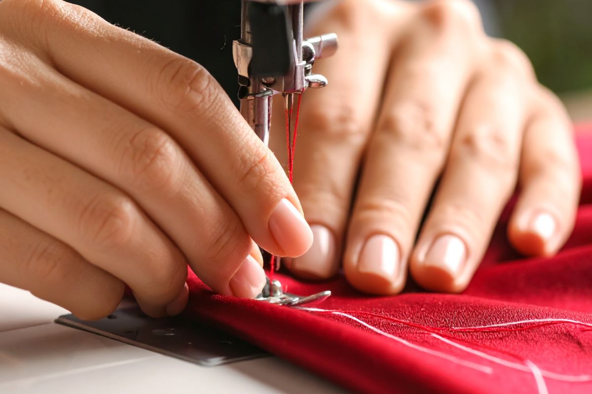 A picture of someone sewing.