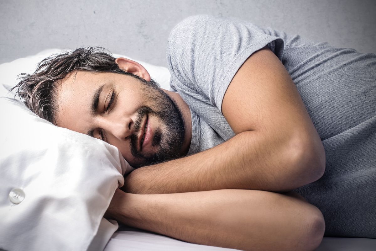 A picture of someone sleeping.