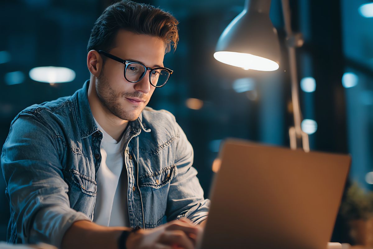 A picture of someone working.