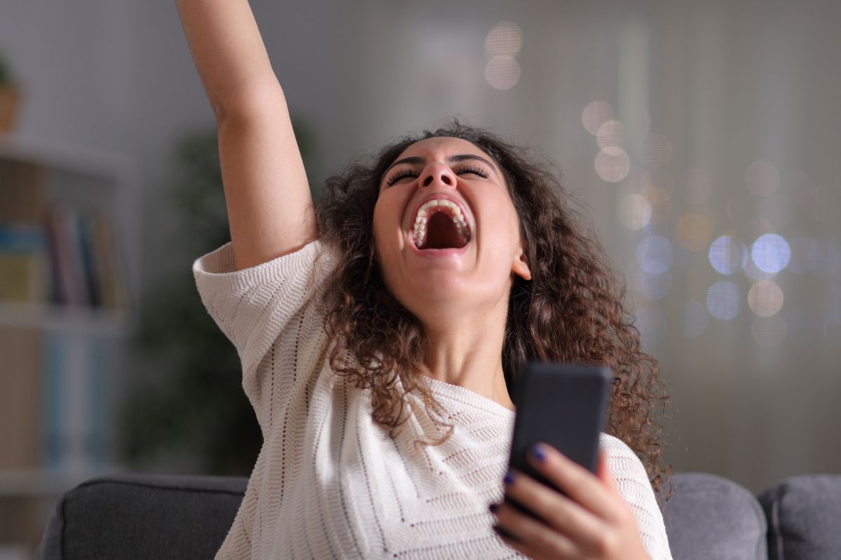 A picture of someone celebrating.