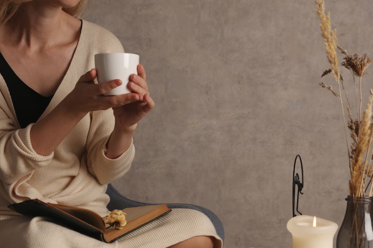 A picture of someone doing self-care.