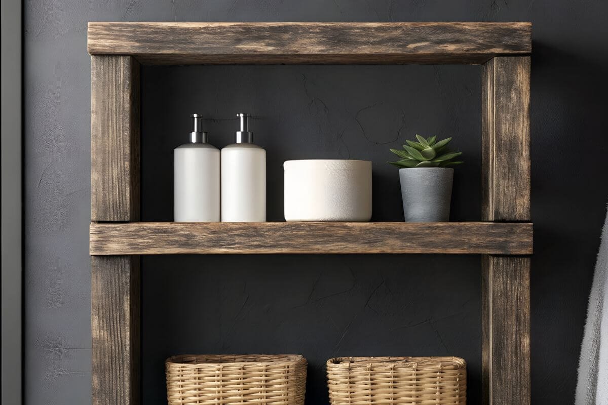 A picture of a DIY shelf.