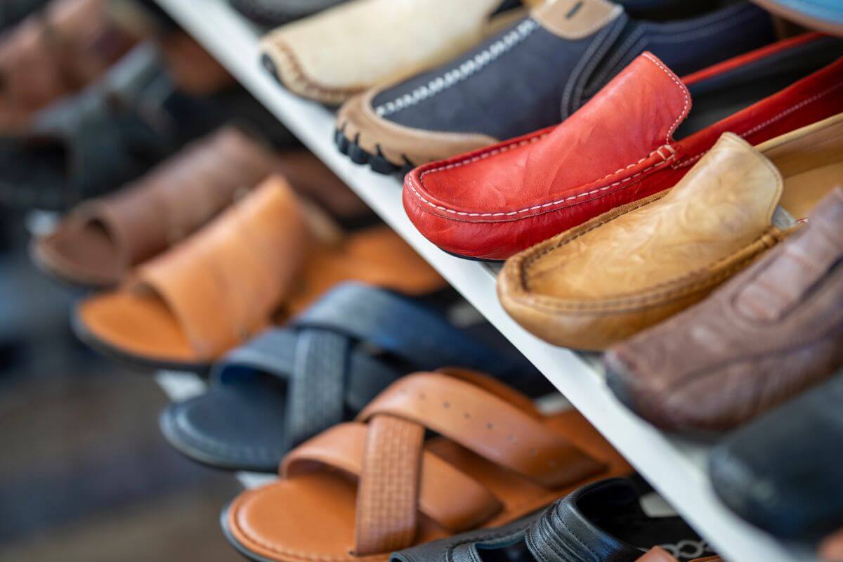 A picture of a DIY shoe rack.