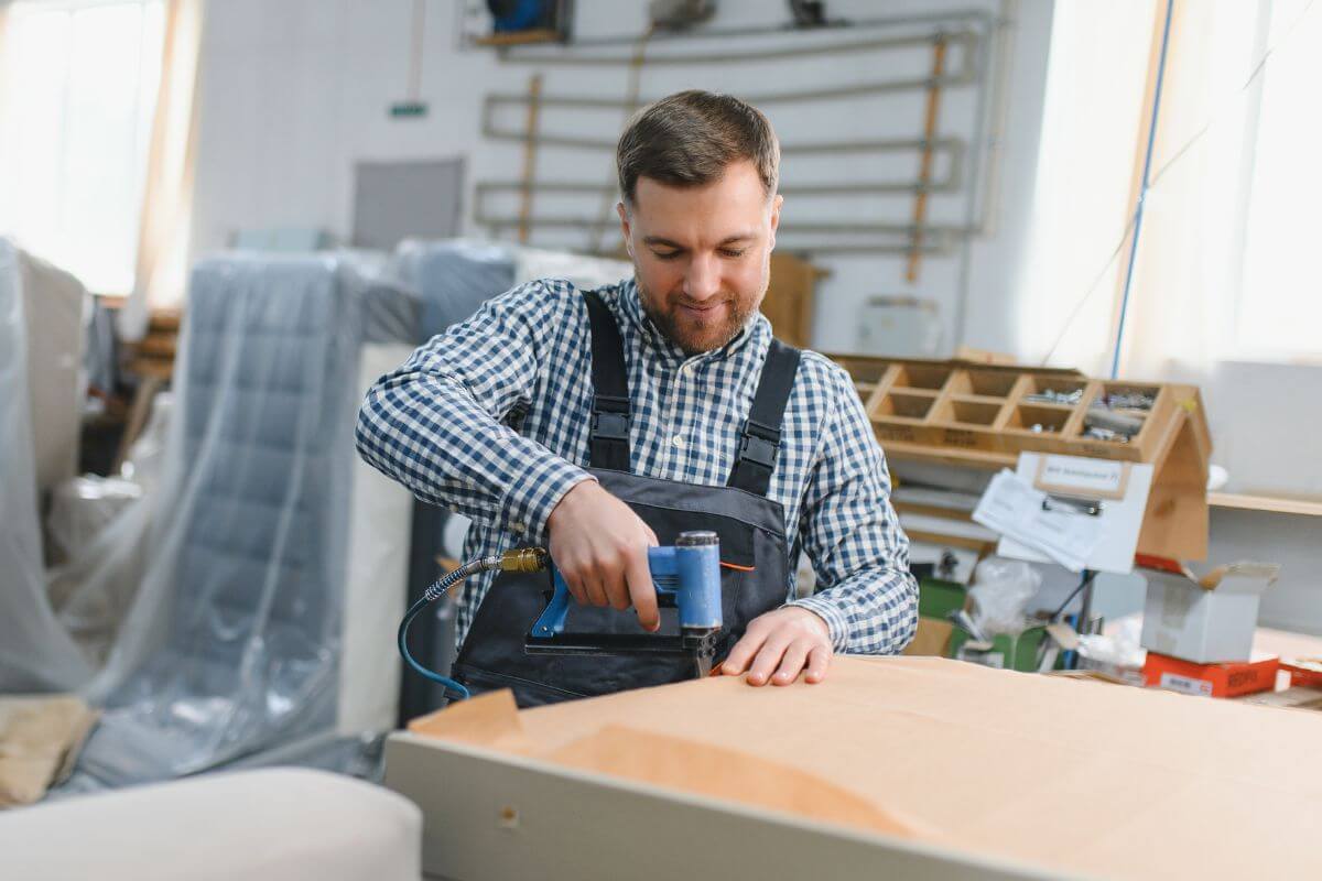 A picture of someone doing carpentry.