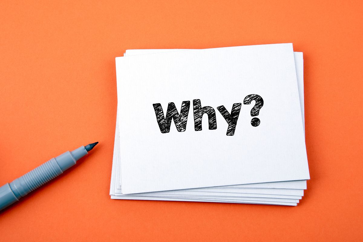 A picture shows paper with why wording.