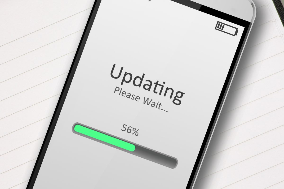 An image shows a software update on a phone.