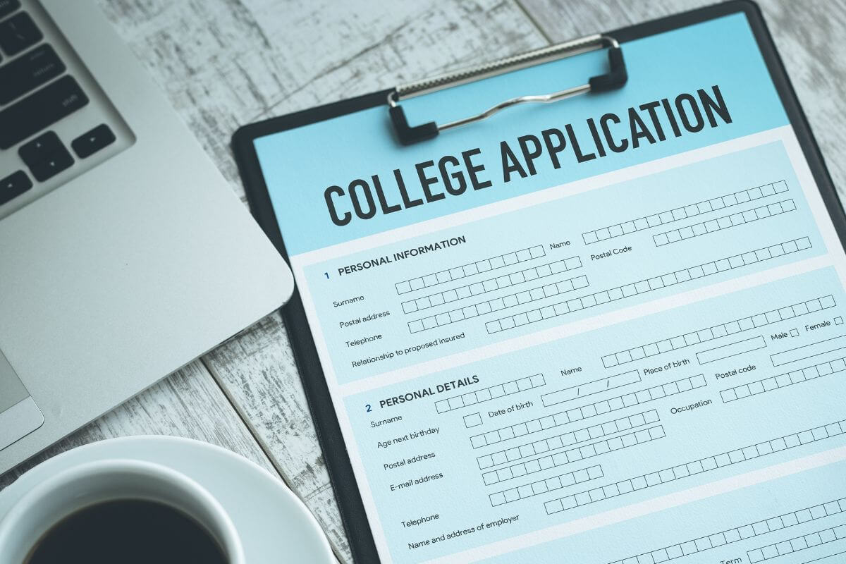 An image of a college application form.
