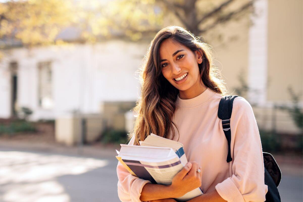 An image shows a college student.