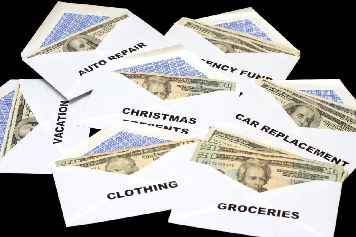 A picture of envelopes with money.