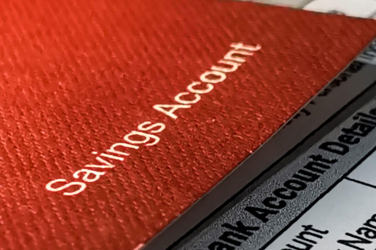 A picture shows a savings account.