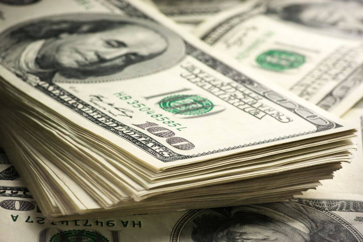 A picture shows dollar bills.