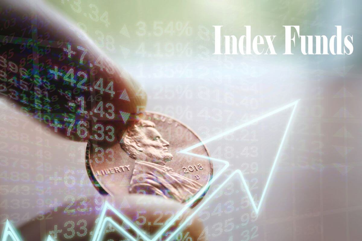 A picture shows the concept of index funds.